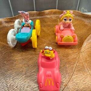 McDonald's Happy Meal Toy Cars Set - Pink, Yellow, and Teal